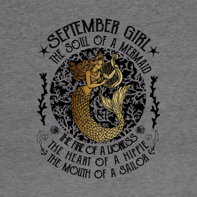 September Girl The Soul Of A Mermaid Vintage Shirt Funny Gift by Tiennhu Lamit19